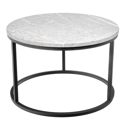 Набор кофейных столиков Tango светло-серый мрамор с чёрными ножками, 2шт - изображение 6