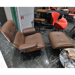 Кресло EAMES LOUNGE CHAIR и оттоманка EAMES LOUNGE CHAIR коричневые - изображение 4