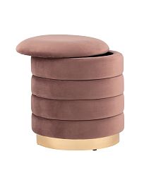 Пуф Франсис с ящиком велюр пыльно-розовый - изображение 2
