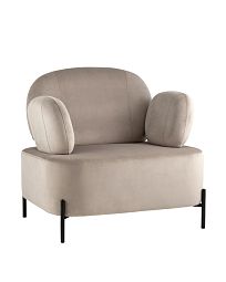 Кресло Кэнди с подлокотниками велюр серо-бежевый - изображение 1