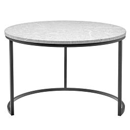 Набор кофейных столиков Tango светло-серый мрамор с чёрными ножками, 2шт - изображение 5