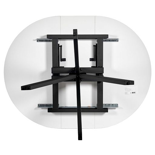 Стол Rudolf круглый раскладной 100-130x100x75см, белый мрамор, чёрный - изображение 14