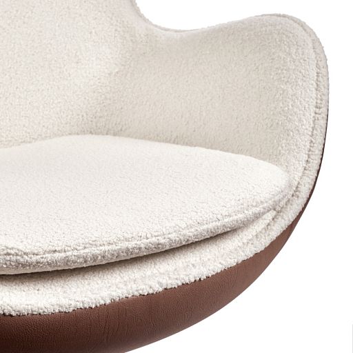 Кресло EGG STYLE CHAIR коричневый, экокожа - изображение 6