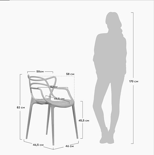 Комплект из 4-х стульев Masters белый - изображение 20
