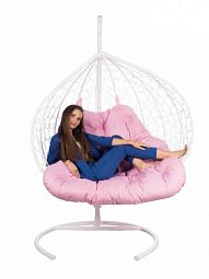 Двойное подвесное кресло FP 0272 розовая подушка - изображение 3
