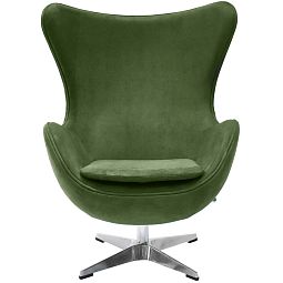 Кресло EGG STYLE CHAIR зеленый, искусственная замша - изображение 2