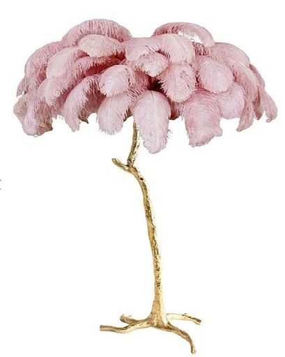 Торшер страусиные перья FEATHER LAMP, Цвет: розовый - изображение 1