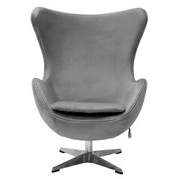 Кресло EGG STYLE CHAIR серый, искусственная замша - изображение 2