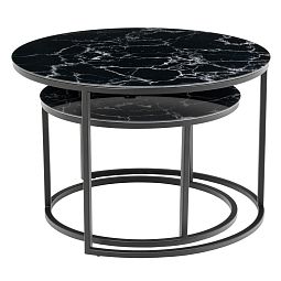 Набор кофейных столиков Tango чёрный мрамор с чёрными ножками, 2шт - изображение 3