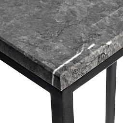 Придиванный столик Loft 50x30см, серый мрамор с чёрными ножками - изображение 5