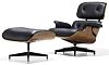 Кресло EAMES LOUNGE CHAIR кожа черный