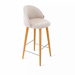 Барный стул Kjer, бежевый, натуральный бук - изображение 1