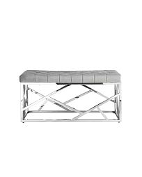 Банкетка-скамейка АРТ ДЕКО велюр серый сталь серебро - изображение 5