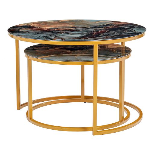Набор кофейных столиков Tango космический с ножками матовое золото, 2шт - изображение 3
