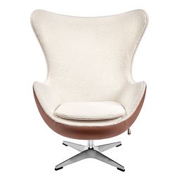 Кресло EGG STYLE CHAIR коричневый, экокожа - изображение 2