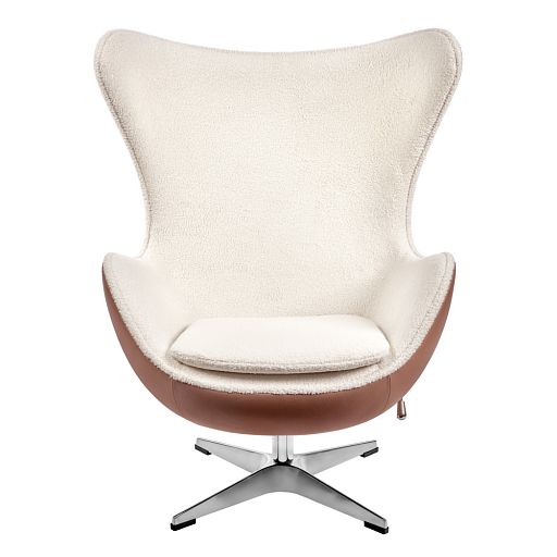 Кресло EGG STYLE CHAIR коричневый, экокожа - изображение 2