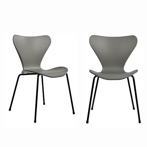 Комплект из 2-х стульев Seven Style серый с чёрными ножками - изображение 1