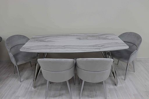 Стол обеденный Соар F-1194,180х100х76 см, белый мрамор - изображение 4