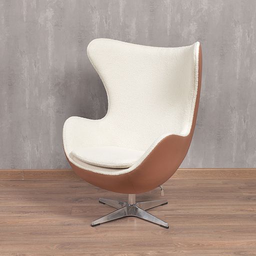 Кресло EGG STYLE CHAIR коричневый, экокожа - изображение 11