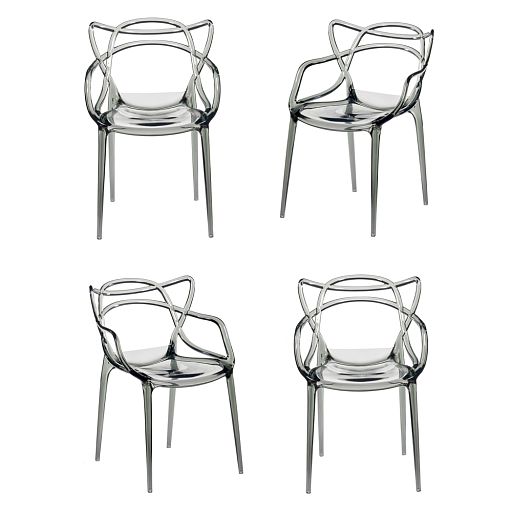 Комплект из 4-х стульев Masters прозрачный серый - изображение 1