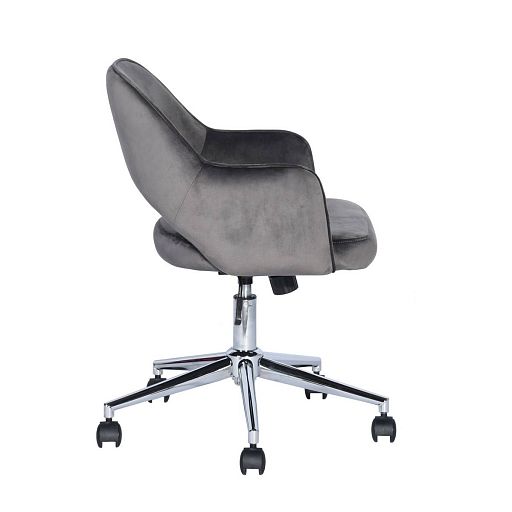 Кресло компьютерное Кларк велюр серый - изображение 4