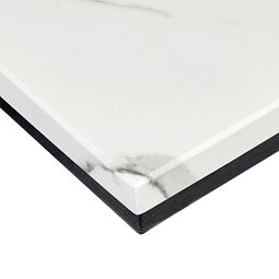 Придиванный столик Loft 50x30см, белый мрамор с черными ножками - изображение 5