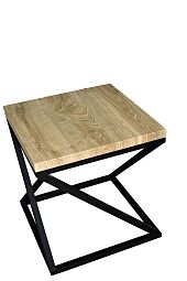 Стол в стиле лофт 50х50х53,2 см, МДФ, металл, светлое дерево - изображение 2