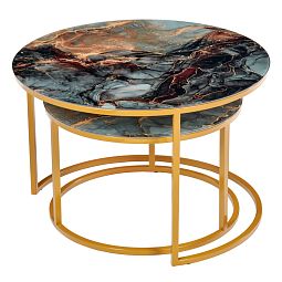 Набор кофейных столиков Tango космический с ножками матовое золото, 2шт - изображение 2