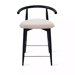 Полубарный стул Fabricius, бук натуральный черная эмаль, шенилл бежевый - изображение 1