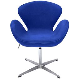 Кресло SWAN STYLE CHAIR синий, искусственная замша - изображение 2