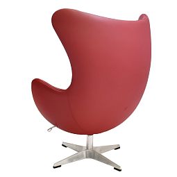 Кресло EGG STYLE CHAIR красный, натуральная кожа - изображение 4