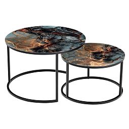 Набор кофейных столиков Tango космический с чёрными ножками, 2шт - изображение 2
