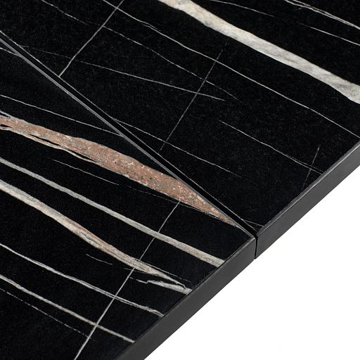Стол Dublin раскладной 120-160х80х75 чёрный мрамор с чёрными ножками - изображение 11