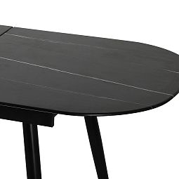 Стол Marble овальный раскладной 160-200х90х78см, чёрный мрамор  - изображение 3