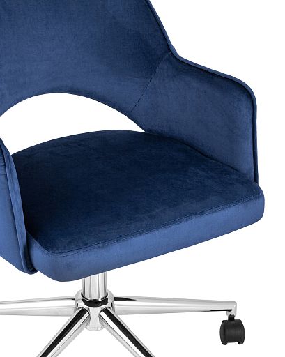 Кресло компьютерное Кларк велюр синий - изображение 7