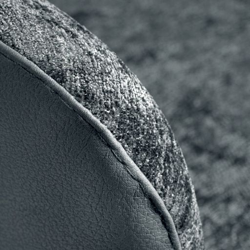 Стул Bruno серый шенилл с экокожей с поворотным механизмом - изображение 6