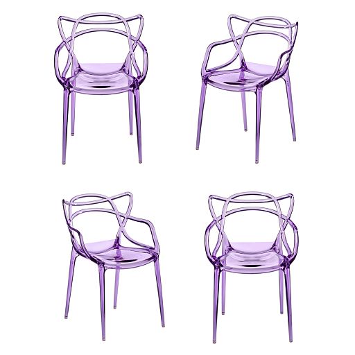 Комплект из 4-х стульев Masters прозрачный сиреневый - изображение 1