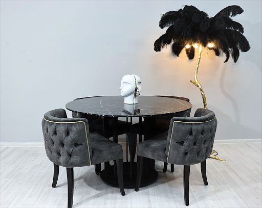 Стол обеденный Сохо F-1455, 120х120х75 см, черный мрамор - изображение 2