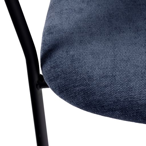 Стул Turin синий вельвет с чёрными ножками - изображение 7