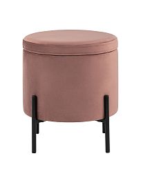 Пуф Грейс с ящиком велюр пыльно-розовый - изображение 2
