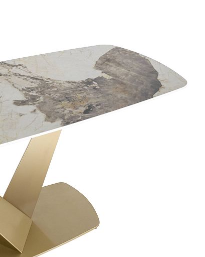 Стол обеденный Аврора 180*90 керамика светлая - изображение 3