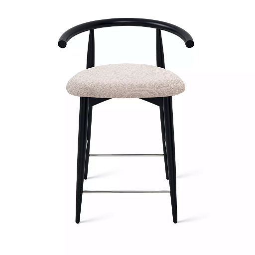 Полубарный стул Fabricius, бук натуральный черная эмаль, шенилл бежевый - изображение 1