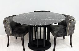 Стол обеденный Сохо F-1455, 120х120х75 см, черный мрамор - изображение 4