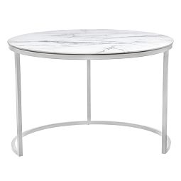 Набор кофейных столиков Tango белый мрамор с белыми ножками - изображение 5