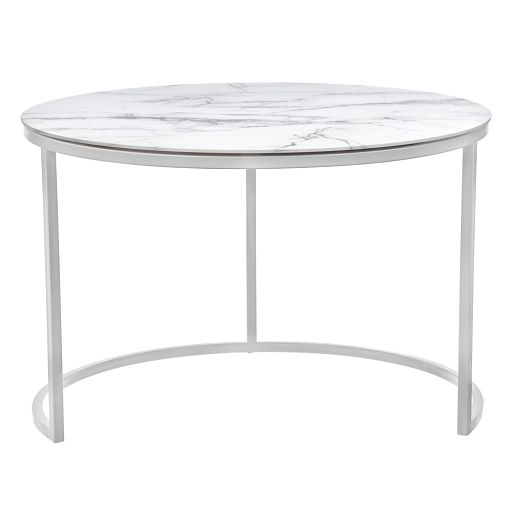 Набор кофейных столиков Tango белый мрамор с белыми ножками - изображение 5