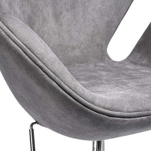 Кресло SWAN STYLE CHAIR серый, искусственная замша - изображение 8