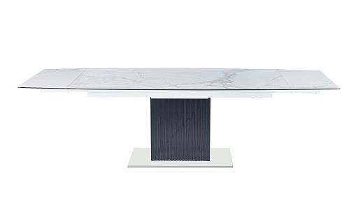 Стол обеденный раскладной Хлое MC22027DT, 180(260)х95х76 см, белый мрамор - изображение 4