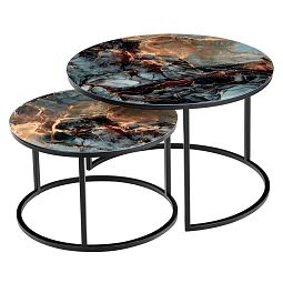 Набор кофейных столиков Tango космический с чёрными ножками, 2шт - изображение 1