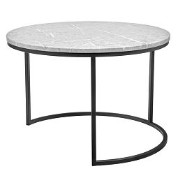 Набор кофейных столиков Tango светло-серый мрамор с чёрными ножками, 2шт - изображение 4