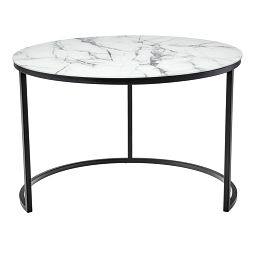 Набор кофейных столиков Tango белый мрамор с черными ножками - изображение 4